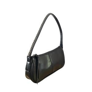 XOXO Black Faux Leather Baguette Shoulder Bag Y2K 2000s